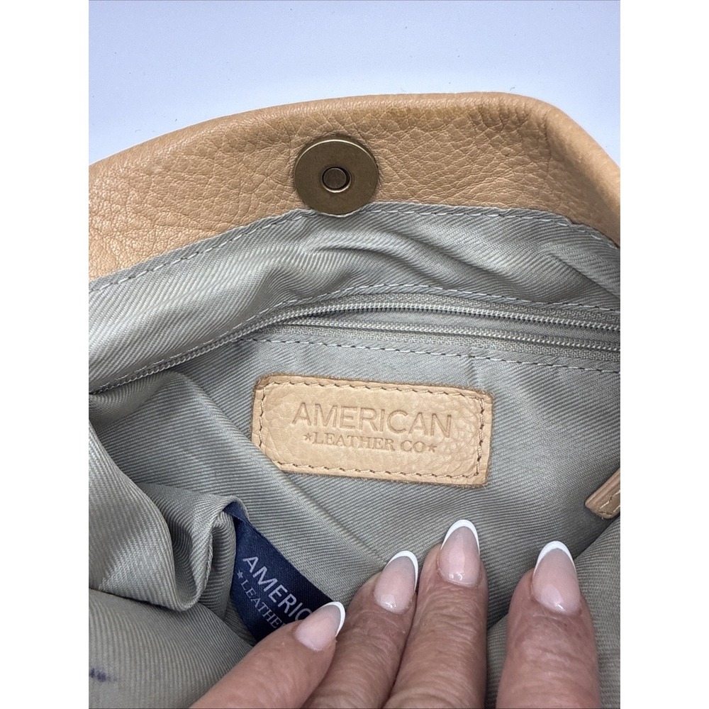 American Leather Co. Easton Hobo Bag Tan Leather Handbag Purse Shoulder Bag P-2 - Picture 7 of 9